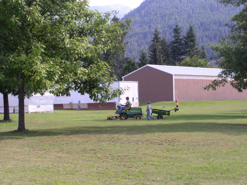 Performing yard work
